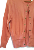 New Anthropologie Peach Orange Snap Front Cardigan Sweater by Moth, Size S, Originally $78