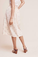New Anthropologie Pale Pink "Cacti Midi Skirt" by Christine Alcalay, Size S, Originally $198