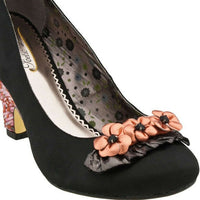 New Poetic Licence Pink & Black "Field of Daisies" Heels, Size 8.5 / 39.5, Originally $108