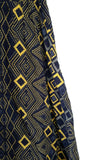 New Anthropologie Navy Blue & Yellow Geometric "Rhythmic Repetition Dress" by Edme & Esyllte, Size 8, Originally $158