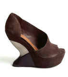 Anthropologie Rare Brown Suede "Katariina Wedges" by Leifsdottir, Size 8 US / 39 EU, Originally $248