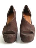 Anthropologie Rare Brown Suede "Katariina Wedges" by Leifsdottir, Size 8 US / 39 EU, Originally $248