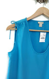 New J. CREW Sleeveless Tie Shoulder Top in Pool Blue, Size 4, Originally $64.50