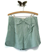 New Anthropologie Mint Green "Bowtie High Rise Shorts" by Elevenses, Size 6, Originally $78
