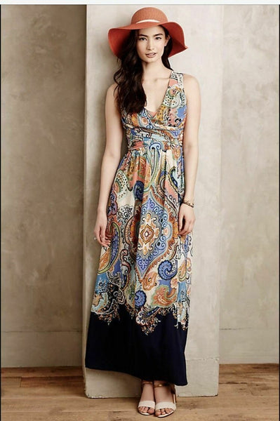 Printed Maxi Anthropologie Maeve Maxi Dress New Anthropologie Multi Color Paisley Print Printed Maxi Anthropologie Maeve Maxi Dress New Anthropologie Multi Color Paisley Print