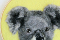 OOAK Koala Needle-Felted Wool 5" Hoop Wall Hanging by Dani Ives
