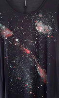 New Modcloth Black Star Print "From What I Can Galaxy Top", Size M