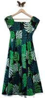 New Modcloth Green Palm Leaf "Tickle Me Picnic Dress" by Collectif, Size US M / UK12, Originally $80