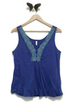 Anthropologie Blue Lace "Bubble Tea Shell" by c.c outlaw, Size L, Originally $88