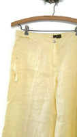 New Classic Anthropologie Yellow Linen Cropped Wide Leg Pants by Fei, Size 10, Originally $78