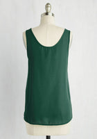 New Modcloth Green Sleeveless "Hello, Bow! Top in Evergreen", Size M, Originally $35
