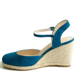 New Modcloth "Plaits to Call My Own Wedge" Teal Blue Wedge Heel Shoes, Size 9, Originally $50
