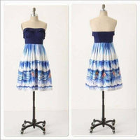New Anthropologie Blue Curtain Print "First Dance Dress" by Nathalie Lete, Size 6, Originally $148