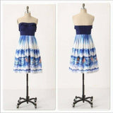 New Anthropologie Blue Curtain Print "First Dance Dress" by Nathalie Lete, Size 6, Originally $148