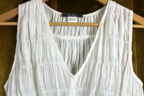 New Anthropologie White Smocked "Katama Peplum Tank" by Blue Tassel, S The Mustard Dandelion New Anthropologie White Smocked "Katama Peplum Tank" by Blue Tassel, S The Mustard Dandelion
