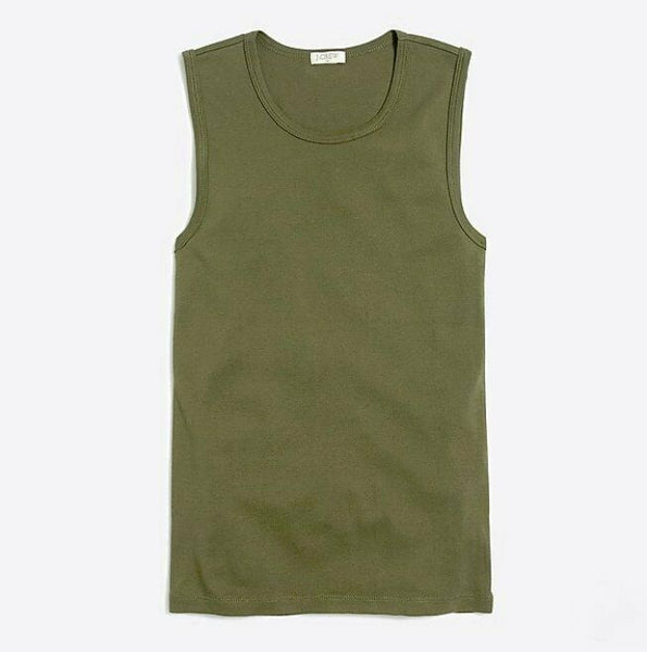 New J. CREW Perfect-Fit Shell Tank in Tuscan Green, Size S