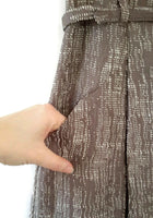 New Eva Mendes "Matilda" Taupe Printed Paperbag Waist Midi Skirt, Size 2, Originally $70