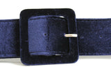 New Modcloth "Haute Habits Velvet Belt" Wide Navy Blue Velvet Belt, Size S/M