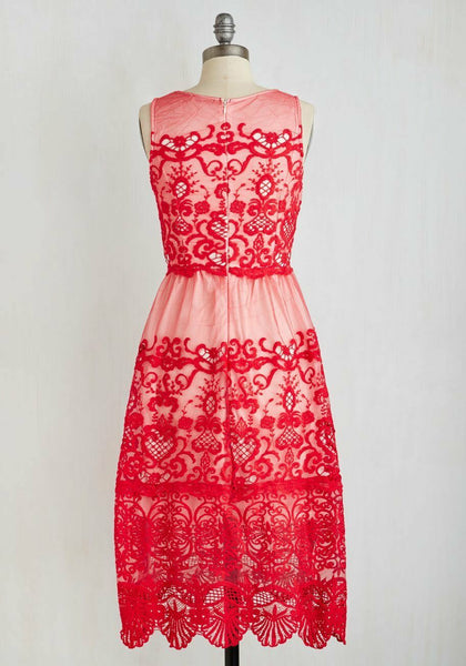 New Modcloth Coral Lace "I Prefer Your Loveliness Dress" by Doe & Rae, The Mustard Dandelion New Modcloth Coral Lace "I Prefer Your Loveliness Dress" by Doe & Rae, The Mustard Dandelion