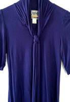 Anthropologie Navy Blue Knotted Scarf Tie Top by Deletta, Size S, Originally $78