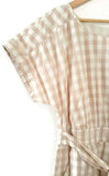 New Anthropologie Beige Gingham "Ribboned Poplin Dress" by HD in Paris, Size 10, Originally $148