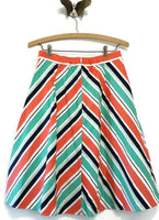 New Modcloth Multi-Color Striped A-Line "With Books to Match Skirt in Chevron", Size S, Originally $55
