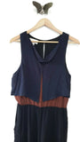 New Anthropologie Black & Navy Color Block "Cropped Mirinay Jumpsuit" by Corey Lynn Calter, Size M, Originally $158
