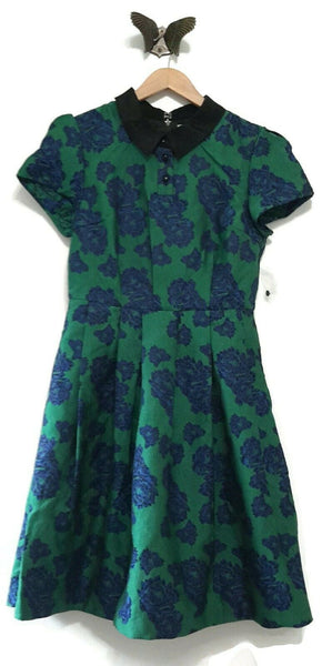 New Modcloth Green & Blue Brocade "Uniqueness On Offer Shirt Dress", S The Mustard Dandelion New Modcloth Green & Blue Brocade "Uniqueness On Offer Shirt Dress", S The Mustard Dandelion