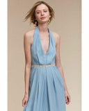 New Anthropologie / BHLDN Blue Halter Maxi "Rasa Dress" by Jill Stuart, Size XS / S, Originally $280