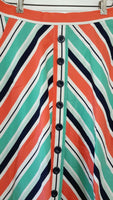 New Modcloth Multi-Color Striped A-Line "With Books to Match Skirt in Chevron", Size S, Originally $55