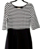 New Lindy Bop Retro-Style Josefine Black & White Stripe Swing Dress, Size UK 12 / US 8