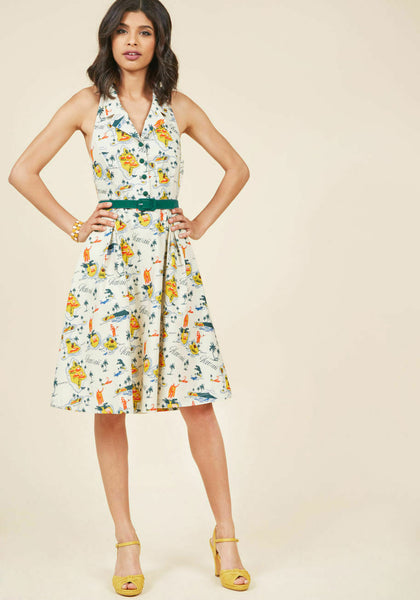 modcloth halter dress The Swing Into Style Halter Dress ModCloth