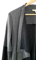 New Anthropologie Black & Gray Faux Leather "Contrast Study Cardi" by Bordeaux, Size XS, Originally $98