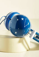 New Modcloth "Swoons & Tunes Headphones in Galaxy" Blue Star Print Headphones