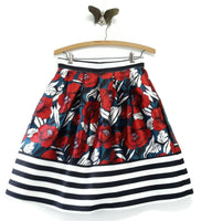 New Anthropologie Floral & Striped "Callam Skirt" by HD in Paris, Size 4, Originally $148