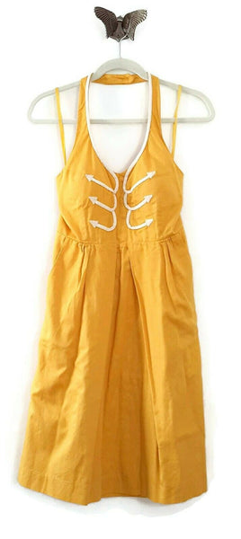New Anthropologie Yellow & White Nautical "Anchors Aweigh Dress" by Fl The Mustard Dandelion New Anthropologie Yellow & White Nautical "Anchors Aweigh Dress" by Fl The Mustard Dandelion