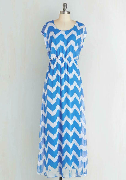 New Modcloth Blue & White Chevron Stripe New Modcloth Blue & White Chevron Stripe