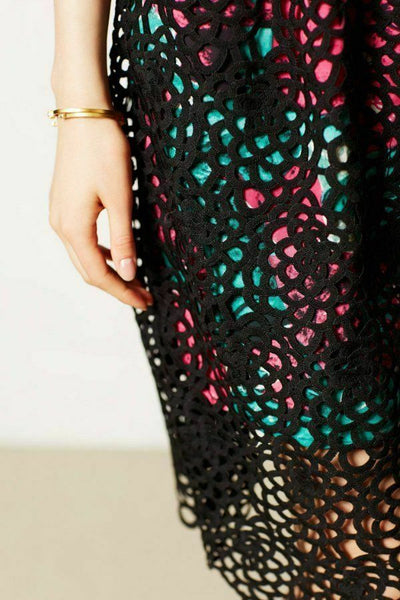 New Anthropologie Black Crochet Lace "Terrace Sheath Dress" by Wolven, The Mustard Dandelion New Anthropologie Black Crochet Lace "Terrace Sheath Dress" by Wolven, The Mustard Dandelion