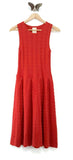 New Anthropologie Red Orange Wool "Flared & Cabled Sweater Dress" by Far Away From Close, Size S, Originally $148