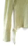 Anthropologie Light Green Cardigan Sweater by Moth with Rhinestone Buttons, Size S