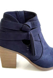 New Navy Blue Promise Side Zip Bootie with Tassel by Rampage, Size 9