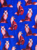 New Anthropologie Blue & Red Fox Print "Forest Fete Shirt" by Postmark, Size S, Originally $88