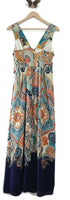 New Anthropologie Multi Color Paisley Print "Vizcaya Maxi Dress" by Maeve, Size 4, Originally $188