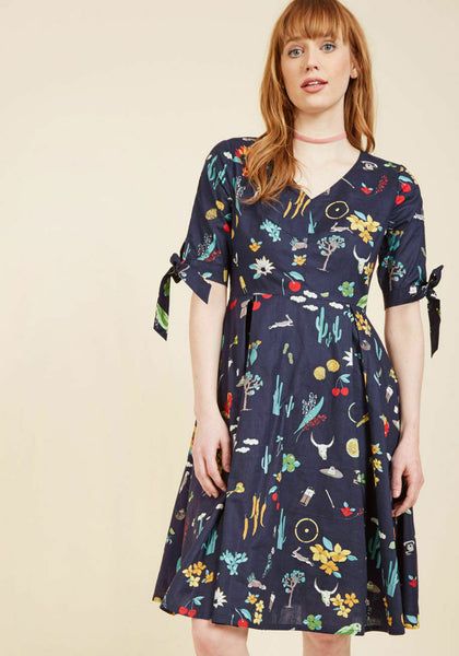 Modcloth Navy Blue Novelty Print Modcloth Navy Blue Novelty Print