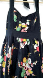 New Anthropologie "Go-See Halter Dress" Black Silk Floral Dress by Moulinette Soeurs, Originally $168
