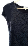 New Anthropologie Black Lace "Swida Tee" by Bordeaux, Size S, Originally $58
