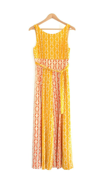 New Anthropologie Yellow & Orange "Hummingbird Silk Maxi Dress" by Cha The Mustard Dandelion New Anthropologie Yellow & Orange "Hummingbird Silk Maxi Dress" by Cha The Mustard Dandelion
