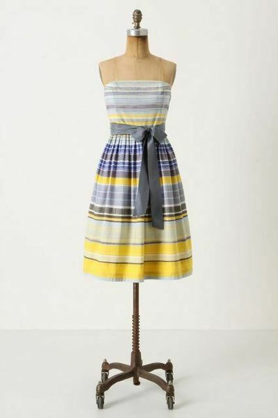 New Anthropologie Blue & Yellow Striped "Paraiso Dress" by Maeve, Size The Mustard Dandelion New Anthropologie Blue & Yellow Striped "Paraiso Dress" by Maeve, Size The Mustard Dandelion