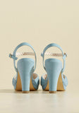 New Modcloth "Suave the Date Heel" Blue Suede Shoes by B.A.I.T Footwear, Size 9, Originally $75