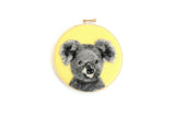 OOAK Koala Needle-Felted Wool 5" Hoop Wall Hanging by Dani Ives